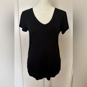 Paige round hem basic black t-shirt
